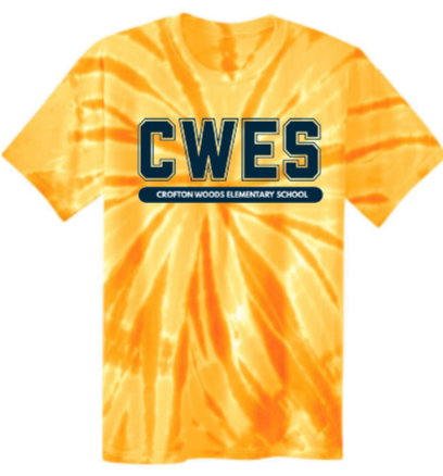 CWES - Letters Gold Tie Dye Short Sleeve Shirt