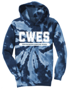 CWES - Letters Navy Blue Tie Dye Hoodie