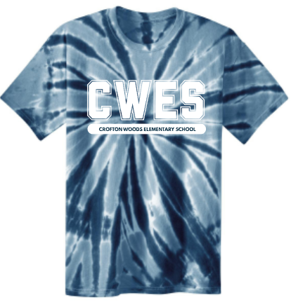 CWES - Letters Navy Blue Tie Dye Short Sleeve Shirt