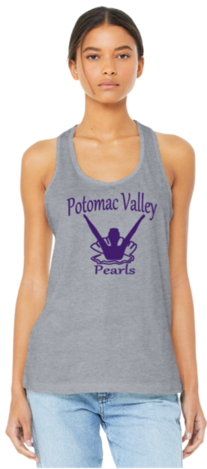 Pearls -  Grey Racer Back Tank Top
