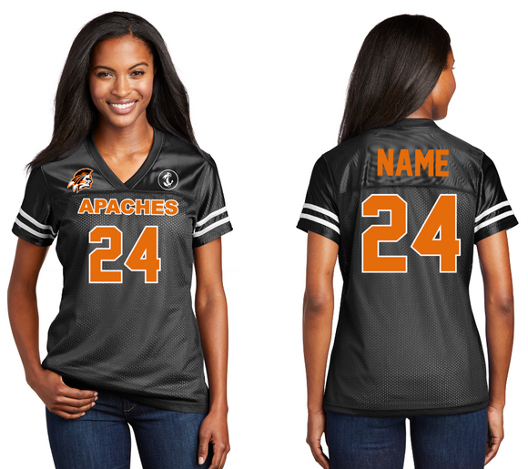 Apaches Football - Replica Fan Jersey (Female or Male cuts) (Black)