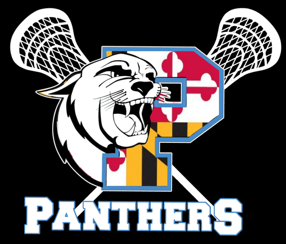PANTHERS LAX - Large Permanent Sticker (5 in w x 4.28 in h)