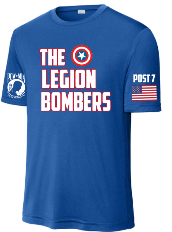 Legion Bombers - Royal Blue Performance Short Sleeve Shirt