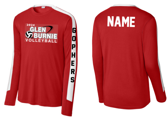 GB Volleyball - Warm Up Red Sport-Tek Competitor United Long Sleeve Crew