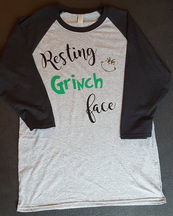 Resting Grinch Face Raglan T Shirt