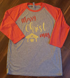 Merry CHRIST mas  Raglan T Shirt