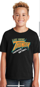 Lake Shore Softball - Thunder Official Youth Short Sleeve Shirt (Black / White)