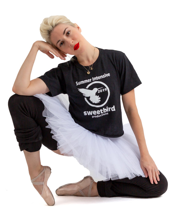 2019 Sweetbird Summer Intensive T Shirt (White Glitter)