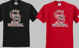 GB Volleyball - Camo Performance T Shirt (Grey, White, Black and Red)