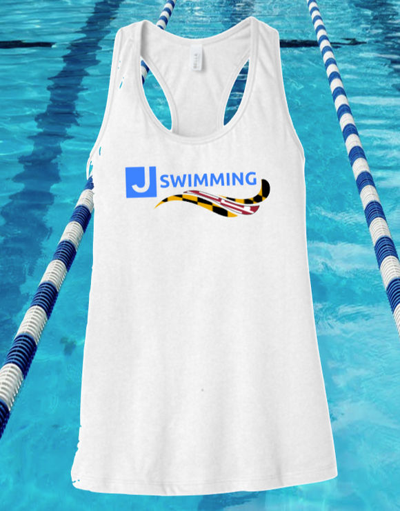 JCC Swimming - Racer back Tank Top (WHITE)
