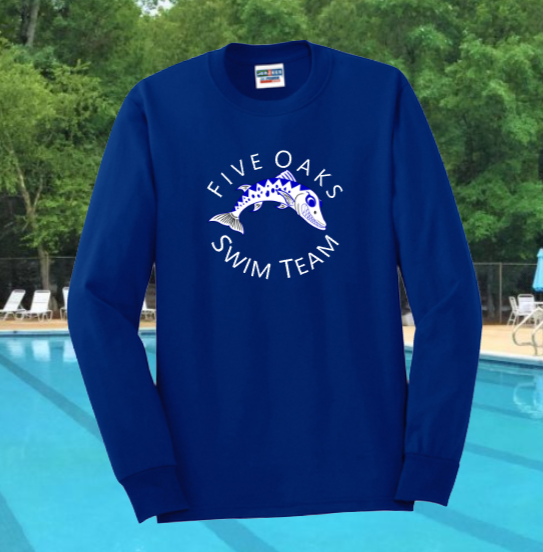 Five Oaks Swim Team - Long Sleeve T Shirt (Royal Blue)
