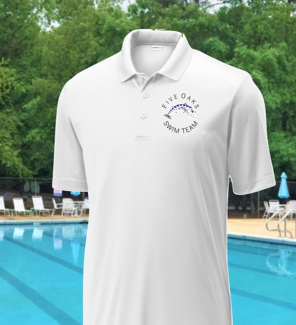 Five Oaks Swim Team - Sport Tek Polo (WHITE)