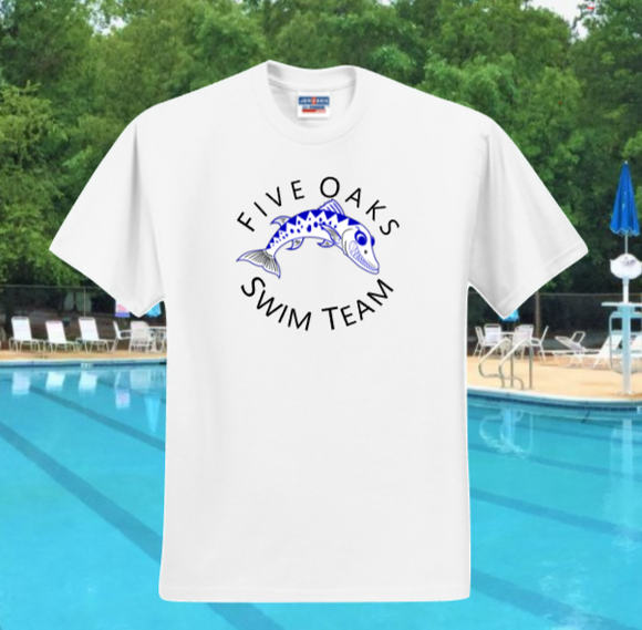Five Oaks Swim Team - Short Sleeve T Shirt (White)