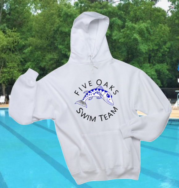 Five Oaks Swim Team - Hoodie Sweatshirt (White)
