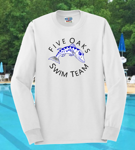 Five Oaks Swim Team - Long Sleeve T Shirt (White)