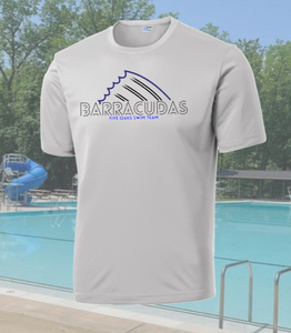 Five Oaks Swim Team - Barracuda Logo - Short Sleeve Performance T Shirt (Silver)