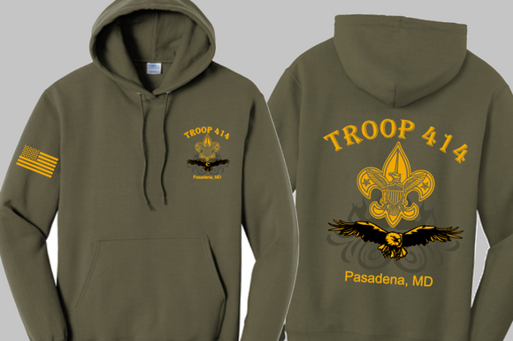 Troop 414 - Adult Hoodie Sweatshirt - ALTERNATE SUPPLIER WITH IN