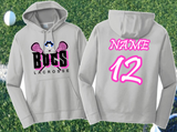 BUCS LAX - Silver Hoodie (Pink or Blue design)