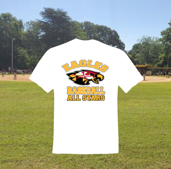 Pasadena Baseball Club All Stars - Short Sleeve T Shirt - Cotton/Poly Blend (White)