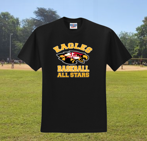 Pasadena Baseball Club All Stars - Short Sleeve T Shirt - Cotton/Poly Blend (Black)