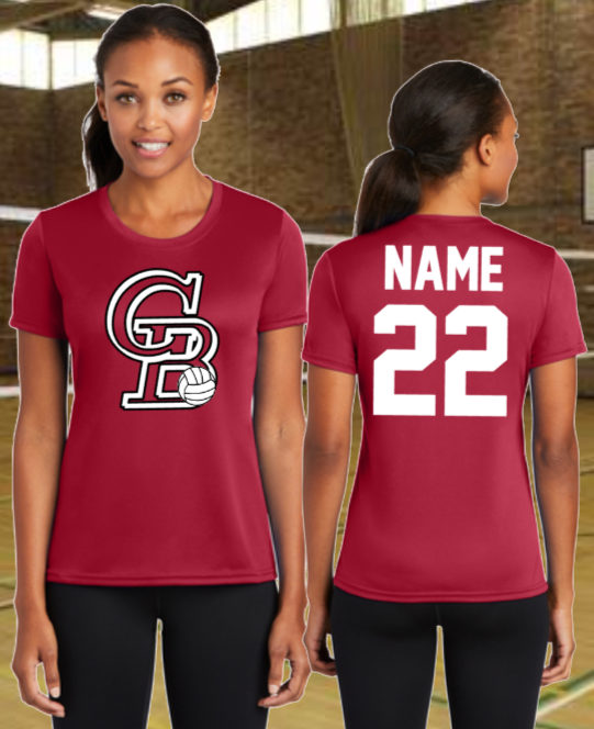 2022 GB Volleyball - Official Performance LADY SS T Shirt (RED)
