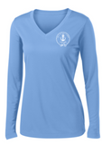 MDSA MTN Biking Team - Long Sleeve PosiCharge Competitor Vneck Tee (Iron Grey / Silver / Carolina Blue)