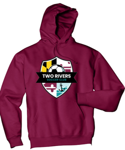 Two Rivers Soccer - Official Hoodie Sweatshirt (Maroon/White)