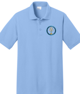 The Family Apostolate - Powder Blue Polo Short Sleeve Shirt (Embroidered)