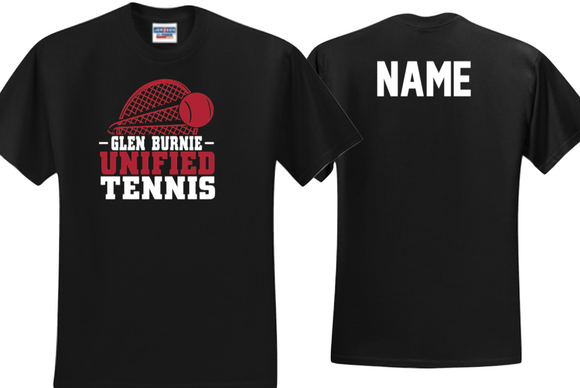 GB Unified - Tennis Black Short Sleeve T Shirt (Cotton/Poly)