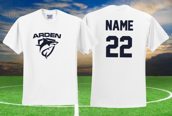 Arden Soccer - Official Short Sleeve Cotton/Poly Blend Shirt (Navy Blue/White)