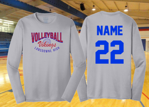 LHS Volleyball - Official Long Sleeve Performance T Shirt (Sport Grey)