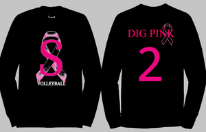 Southern DIG - Black Breast Cancer - Long Sleeve T Shirt