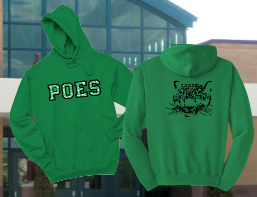 POES - PAW PRINT LETTERS - Green - Hoodie Sweatshirt
