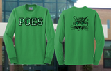 POES - PAW PRINT LETTERS - Green - Long Sleeve T Shirt