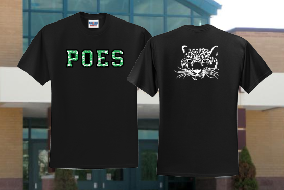 POES - PAW PRINT LETTERS Logo - Black - Short Sleeve T Shirt