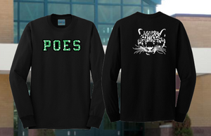 POES - PAW PRINT LETTERS - Black - Long Sleeve T Shirt