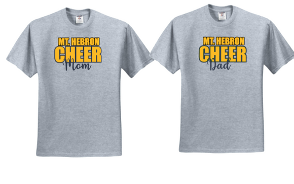 MTH CHEER - MOM / DAD Official Short Sleeve Shirt (White and Grey)