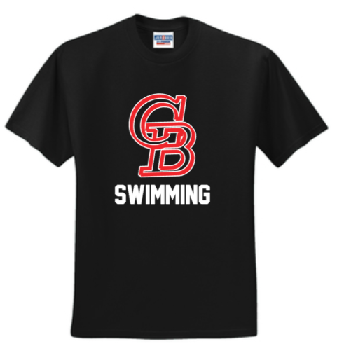 GBHS SWIM - Big Letters Short Sleeve T Shirt (Black or White)