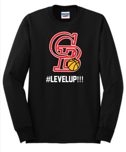 GB BASKETBALL - Level Up Long Sleeve T Shirt (Black, White or Red)