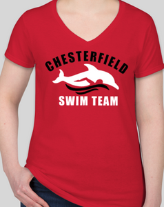 2021 Chesterfield Swim TShirts - Ladies V Neck (Cotton or Performance)