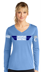 CHS Basketball - On Court Collection Ladies - V Neck Performance Long Sleeve (Adult & Youth)