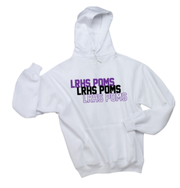 LRHS POMS - White Hoodie Sweatshirt