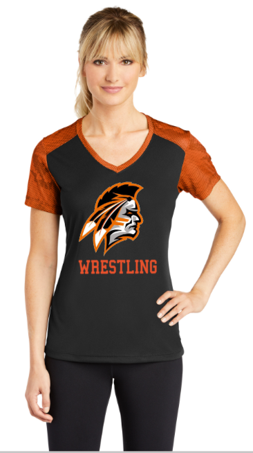 APACHES WRESTLING - Lady Short Sleeve Camo Hex Sleeves
