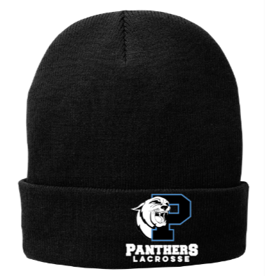 PANTHERS LAX - Embroidered Solid Black Knit Hats