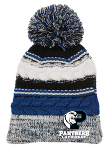 PANTHERS LAX - Embroidered Blue Grey and White Striped Knit Hats