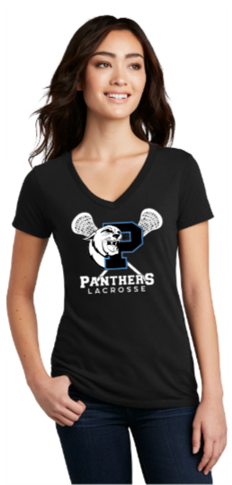 PANTHERS LAX - Women's Perfect Blend Black V-Neck