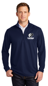 PANTHERS LAX - Embroidered Pinpoint Mesh 1/2-Zip (Black or Navy Blue)