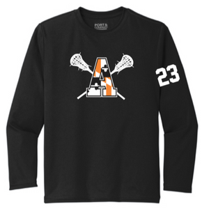 Apaches WLAX- Official Performance Long Sleeve Shirt (Black, White or Silver)