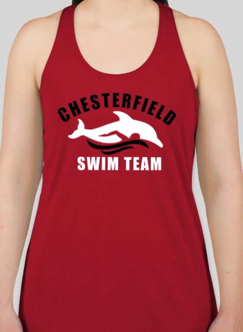 2021 Chesterfield Swim Team Shirts - Ladies Racer Back Tank Tops