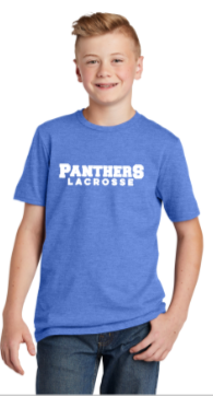 PANTHERS LAX - Lettered Short Sleeve (Black or Blue) (Youth and Adult)